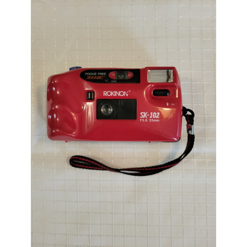 Rokinon SK-102 35mm Film Camera Red Focus Free f5.6 35mm Lens Vintage Untested - Picture 2 of 7